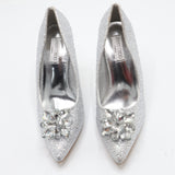 Jimmy Choo Style Crystal Cluster Stiletto Pumps – Women's Silver Bridal & Party Shoes