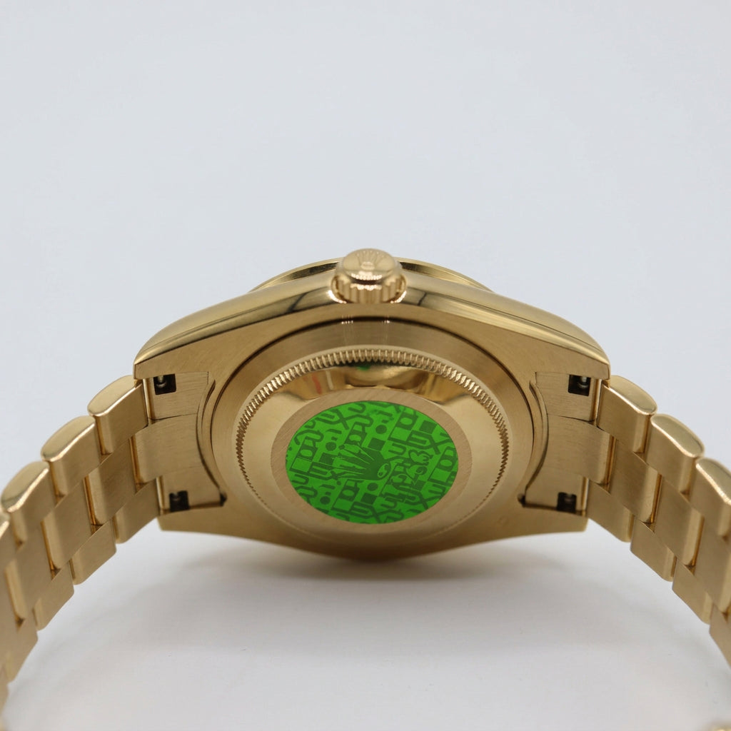 Rolex Style Diamond President Day-Date Watch – Men's 18k Gold Full Pavé Timepiece
