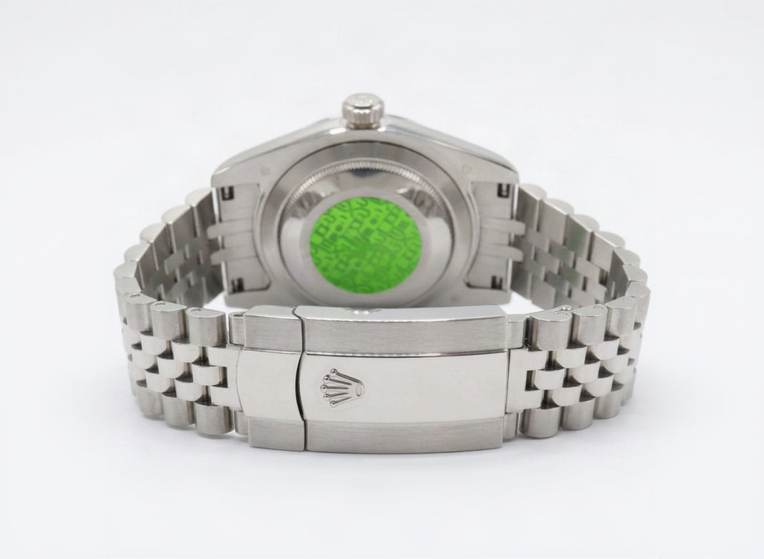 Rolex Style Datejust Jubilee Watch – Men's Steel & Green Sunburst Dial Watch