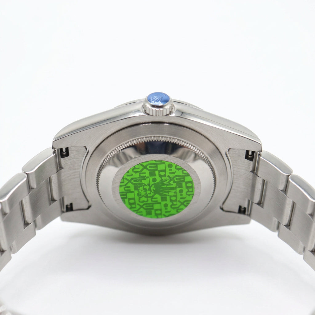 Rolex Style Oyster Perpetual Watch – Men's Steel & Turquoise Blue Dial Watch