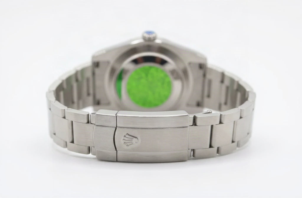 Rolex Style Oyster Perpetual Watch – Men's Steel & Turquoise Blue Dial Watch