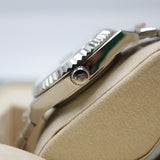 Rolex Style Land-Dweller Jubilee Watch – Men's Steel & Silver Honeycomb Dial Watch