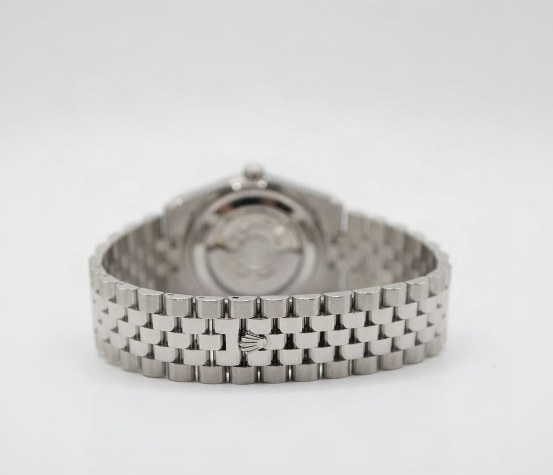 Rolex Style Land-Dweller Jubilee Watch – Men's Steel & Silver Honeycomb Dial Watch