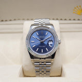 Rolex Style Datejust Jubilee Watch – Men's Steel & Blue Sunburst Dial Watch