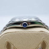 Rolex Style President Day-Date Watch – Men's Steel & Green Sunburst Roman Numeral Watch