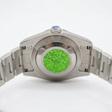 Rolex Style President Day-Date Watch – Men's Steel & Green Sunburst Roman Numeral Watch
