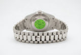 Rolex Style President Day-Date Watch – Men's Steel & Green Sunburst Roman Numeral Watch
