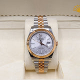 Rolex Style Datejust Two-Tone Jubilee Watch – Men's Rose Gold & Silver Motif Dial Watch