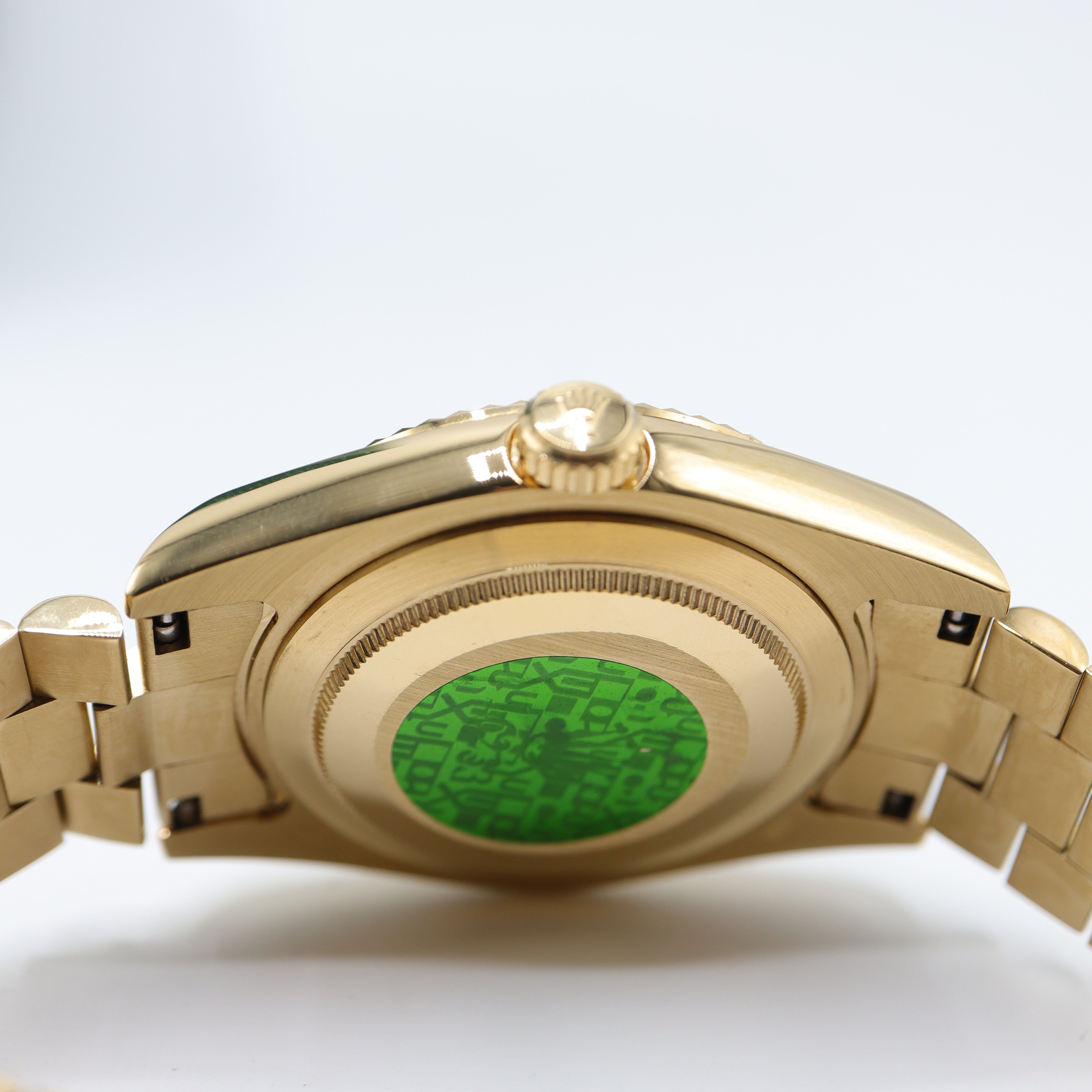 Rolex Style President Day-Date Watch – Men's 18k Gold Orange Ombré Diamond Dial Watch