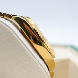 Rolex Style President Day-Date Watch – Men's 18k Gold Black Dial Diamond Marker Watch