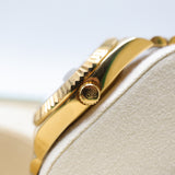 Rolex Style President Day-Date Watch – Men's 18k Gold Black Dial Diamond Marker Watch