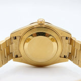 Rolex Style President Day-Date Watch – Men's 18k Gold Black Dial Diamond Marker Watch