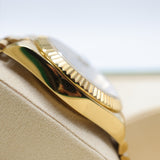 Rolex Style President Day-Date Watch – Men's 18k Gold Blue Sunburst Roman Numeral Watch