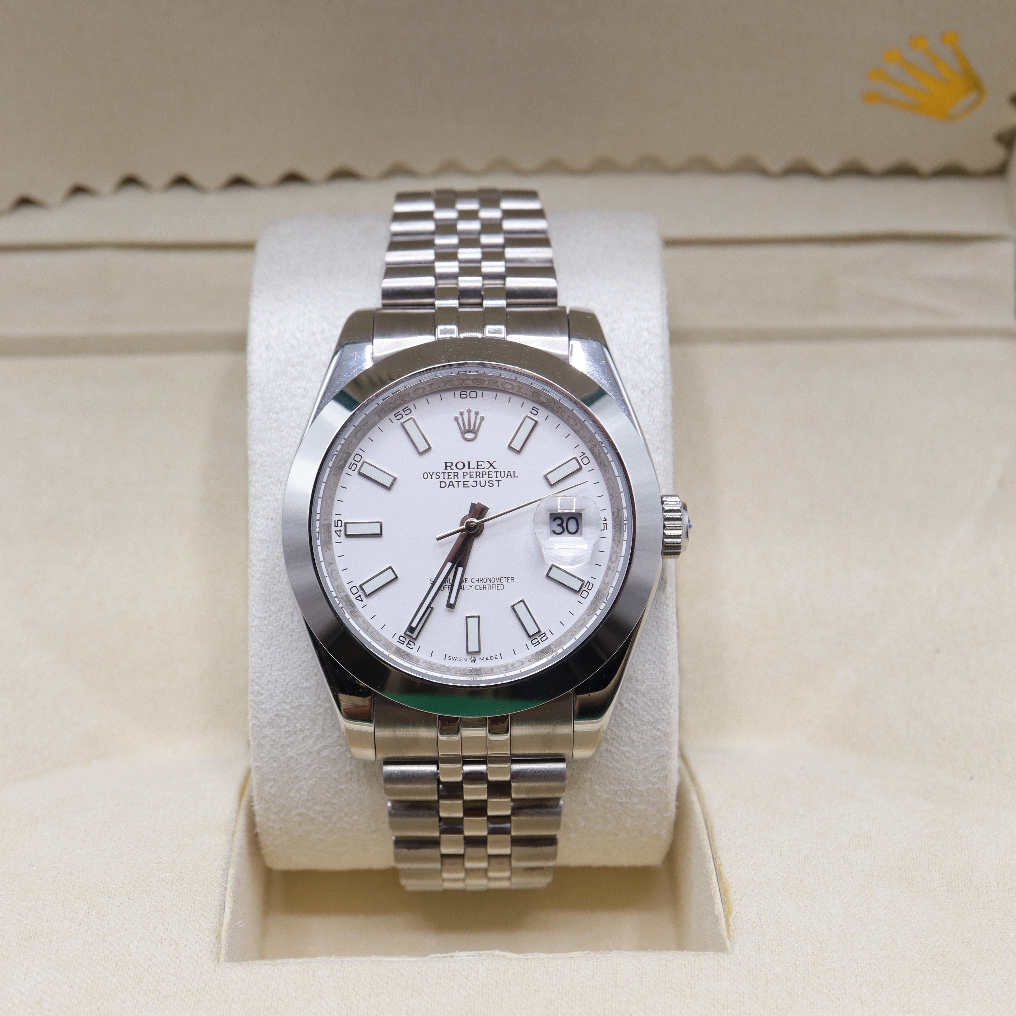 Rolex Style Datejust Jubilee Watch – Men's Steel & Crisp White Dial Watch