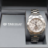 TAG Heuer Aquaracer Chronograph Watch – Men's Steel & White Dial Dive Watch