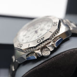 TAG Heuer Aquaracer Chronograph Watch – Men's Steel & White Dial Dive Watch