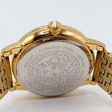 Versace Style Medusa Head Watch – Men's Gold-Tone Black Dial Dress Watch