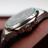 Patek Philippe Style Nautilus Gem-Set Watch – Men's Steel & Green Emerald Bezel Watch