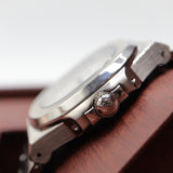 Patek Philippe Style Nautilus Watch – Men's Steel & White Striped Dial Watch