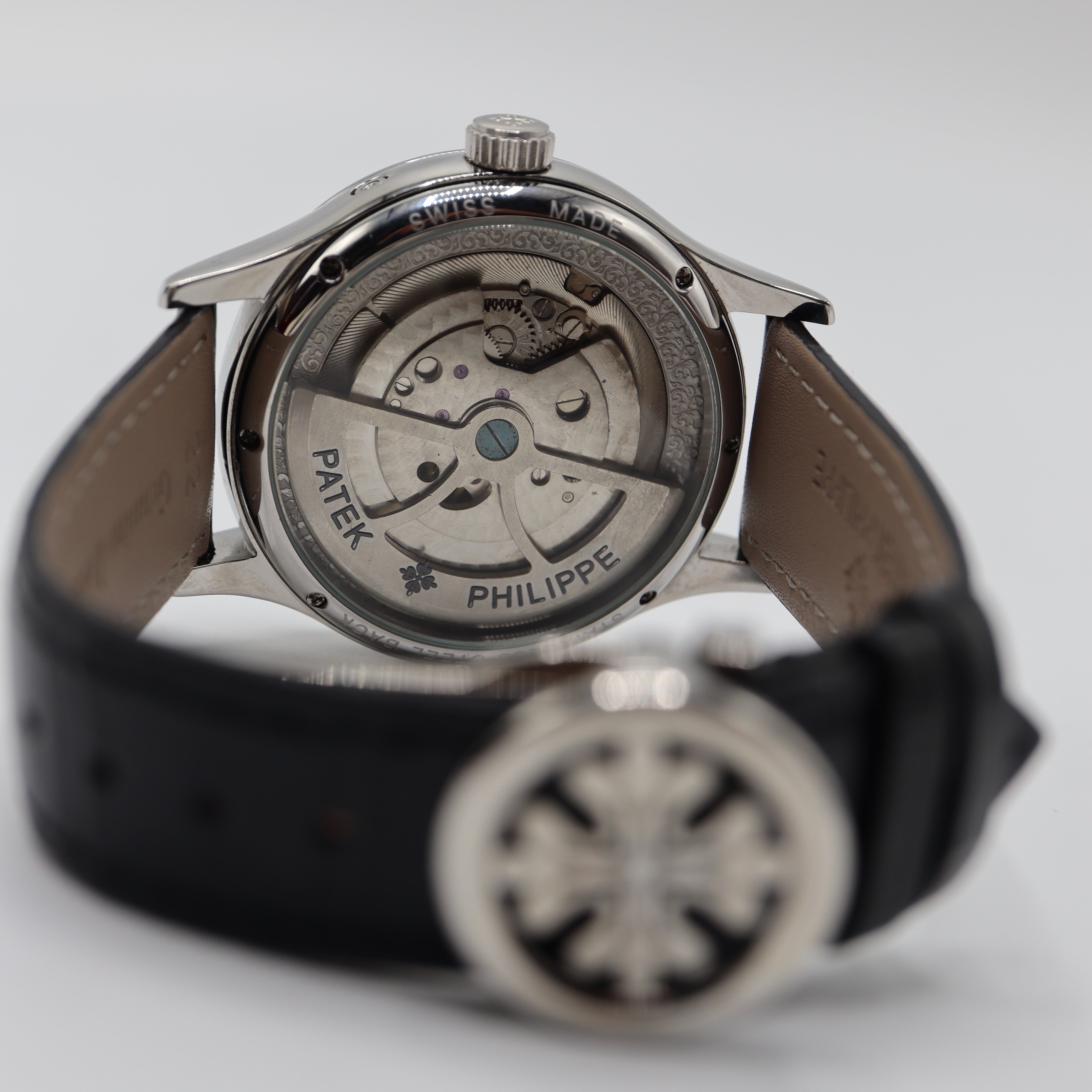 Patek Philippe Grand Complication Tourbillon Watch – Men's Steel & Silver Dial Leather Strap Watch