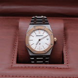 Audemars Piguet Style Royal Oak Two-Tone Watch – Men's Steel, Rose Gold & White Dial Watch