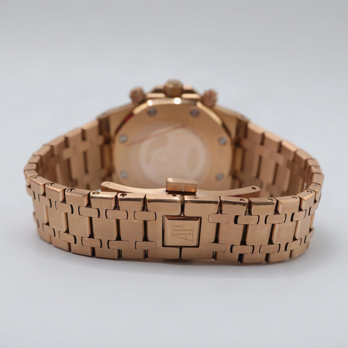 Audemars Piguet Style Royal Oak Chronograph Watch – Men's Rose Gold & Grey Dial Watch