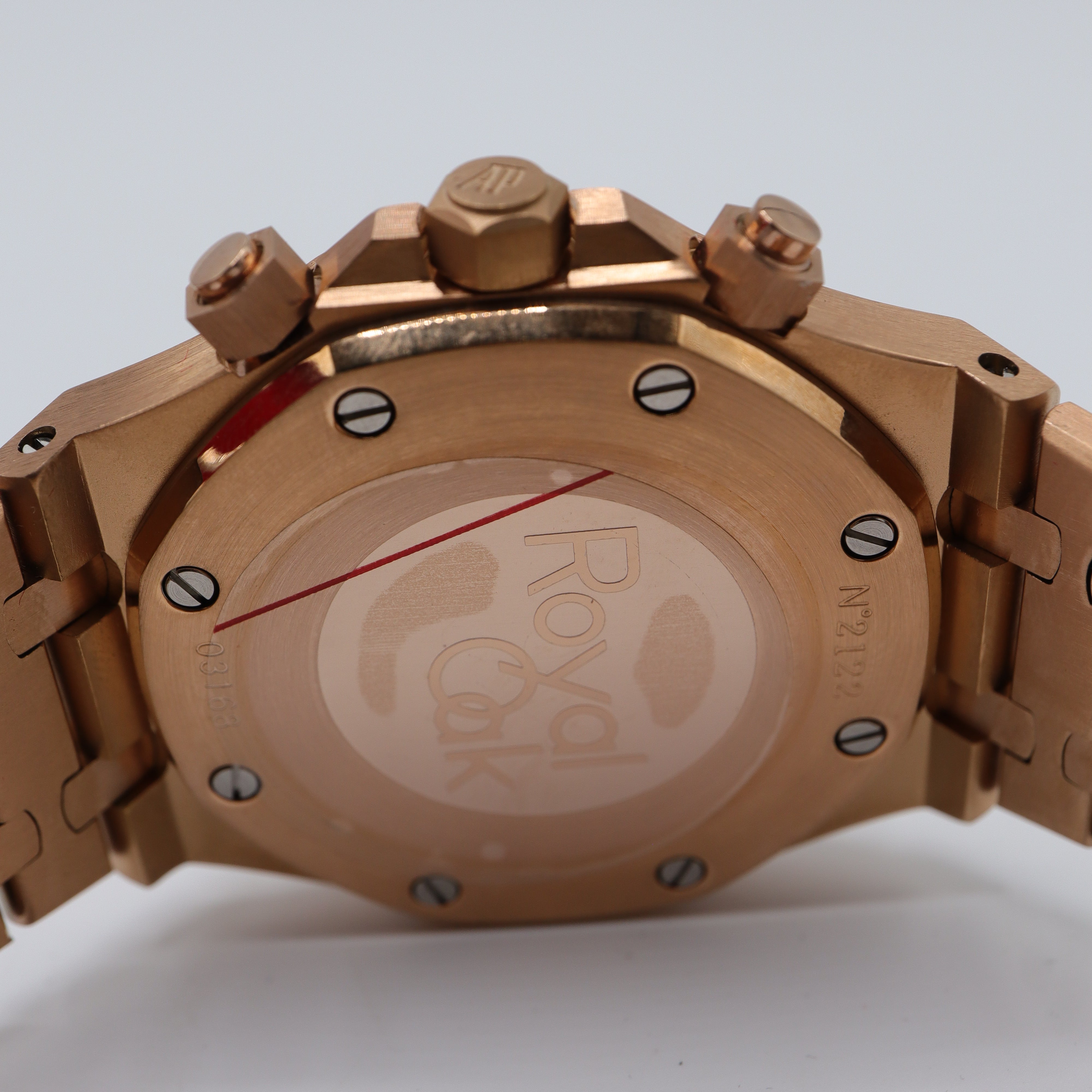 Audemars Piguet Style Royal Oak Chronograph Watch – Men's Rose Gold & Grey Dial Watch