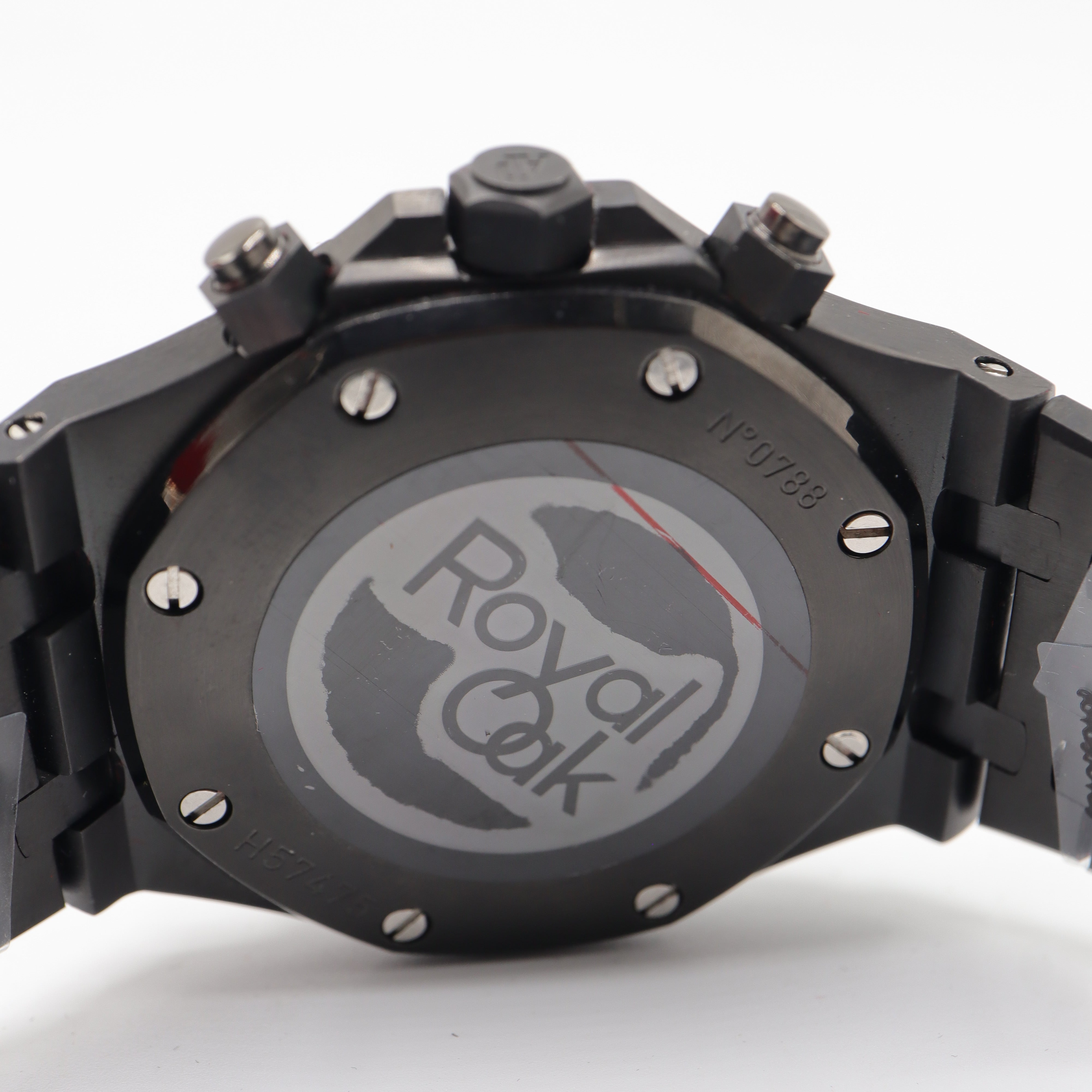 Audemars Piguet Style Royal Oak Chronograph Watch – Men's All-Black Dial Watch