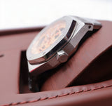 Audemars Piguet Style Royal Oak Skeleton Watch – Men's Steel & Openworked Gold Dial Watch