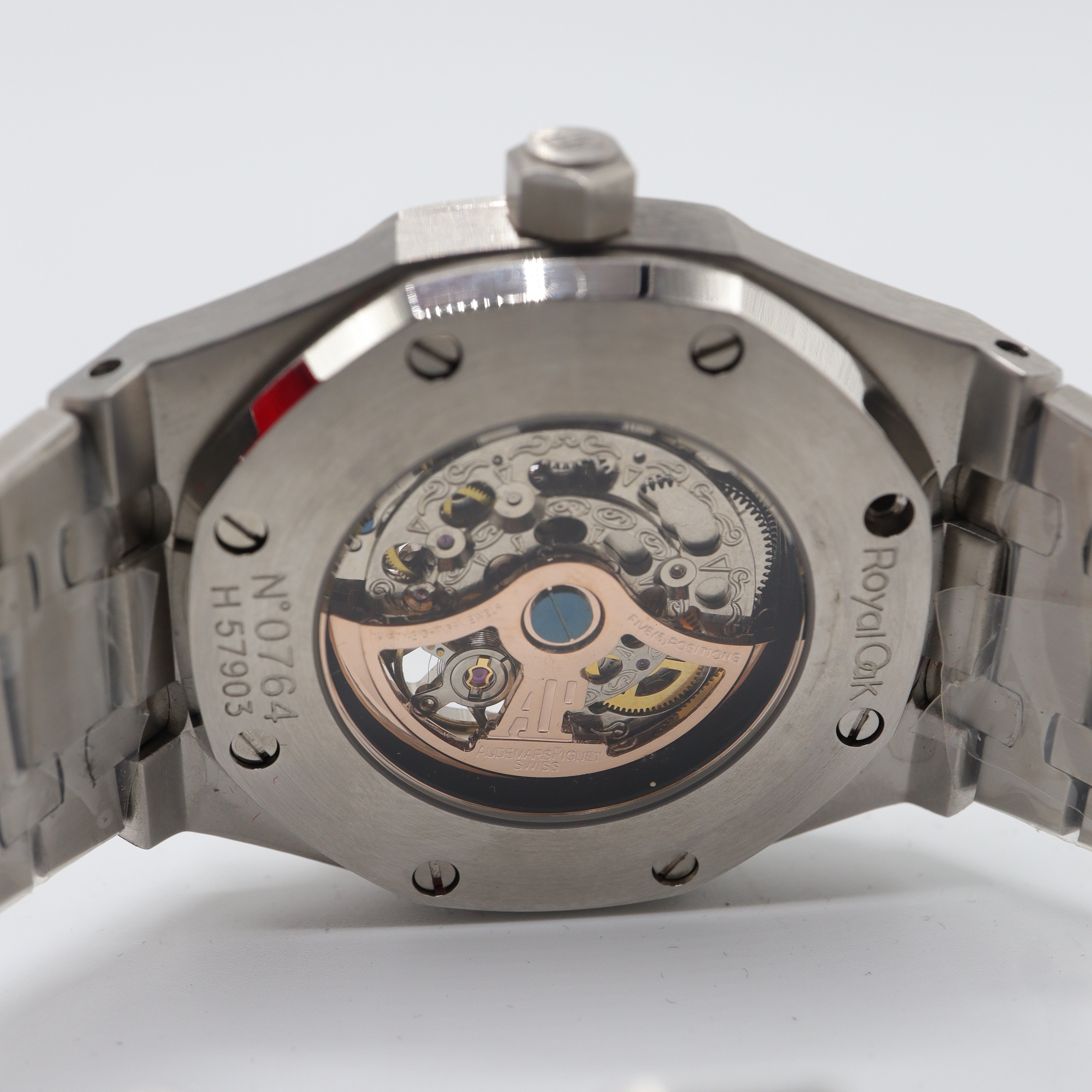 Audemars Piguet Style Royal Oak Skeleton Watch – Men's Steel & Openworked Gold Dial Watch