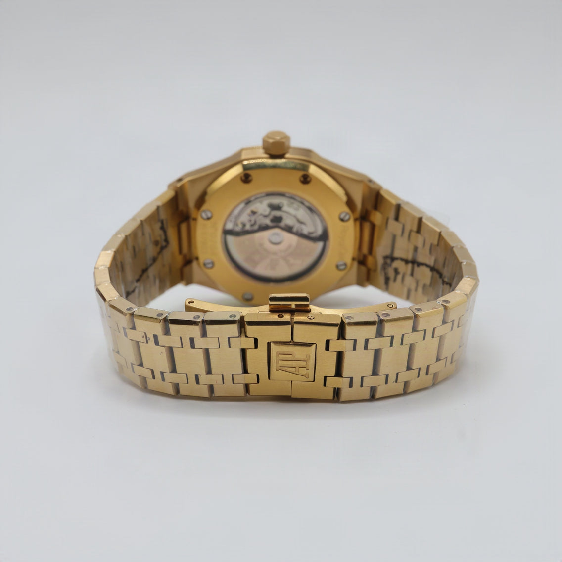 Audemars Piguet Style Royal Oak Skeleton Watch – Men's Rose Gold & Openworked Dial Watch