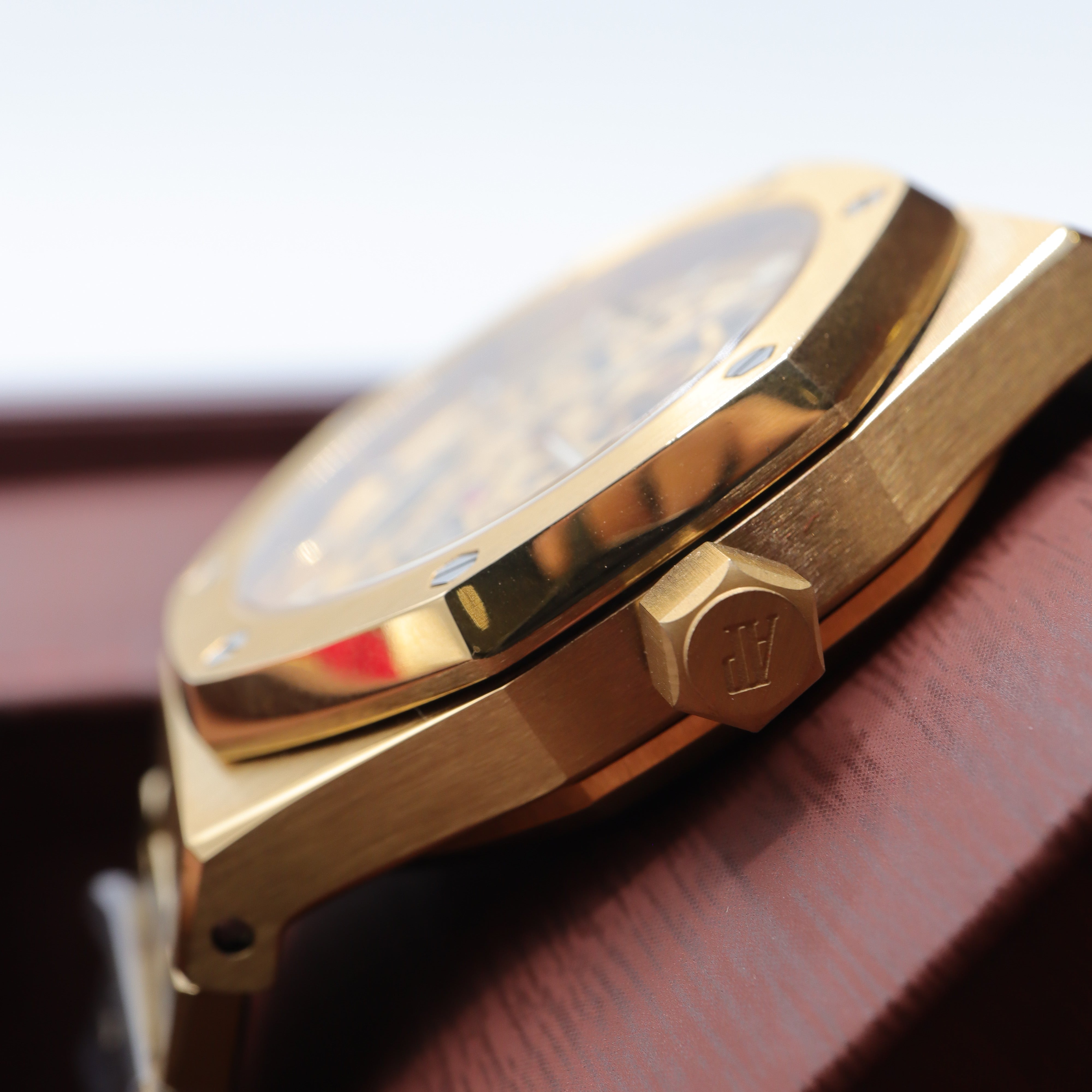 Audemars Piguet Style Royal Oak Skeleton Watch – Men's Rose Gold & Openworked Dial Watch