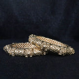 Silver bangles with stones