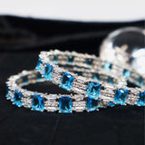 blue and silver bangles for sale