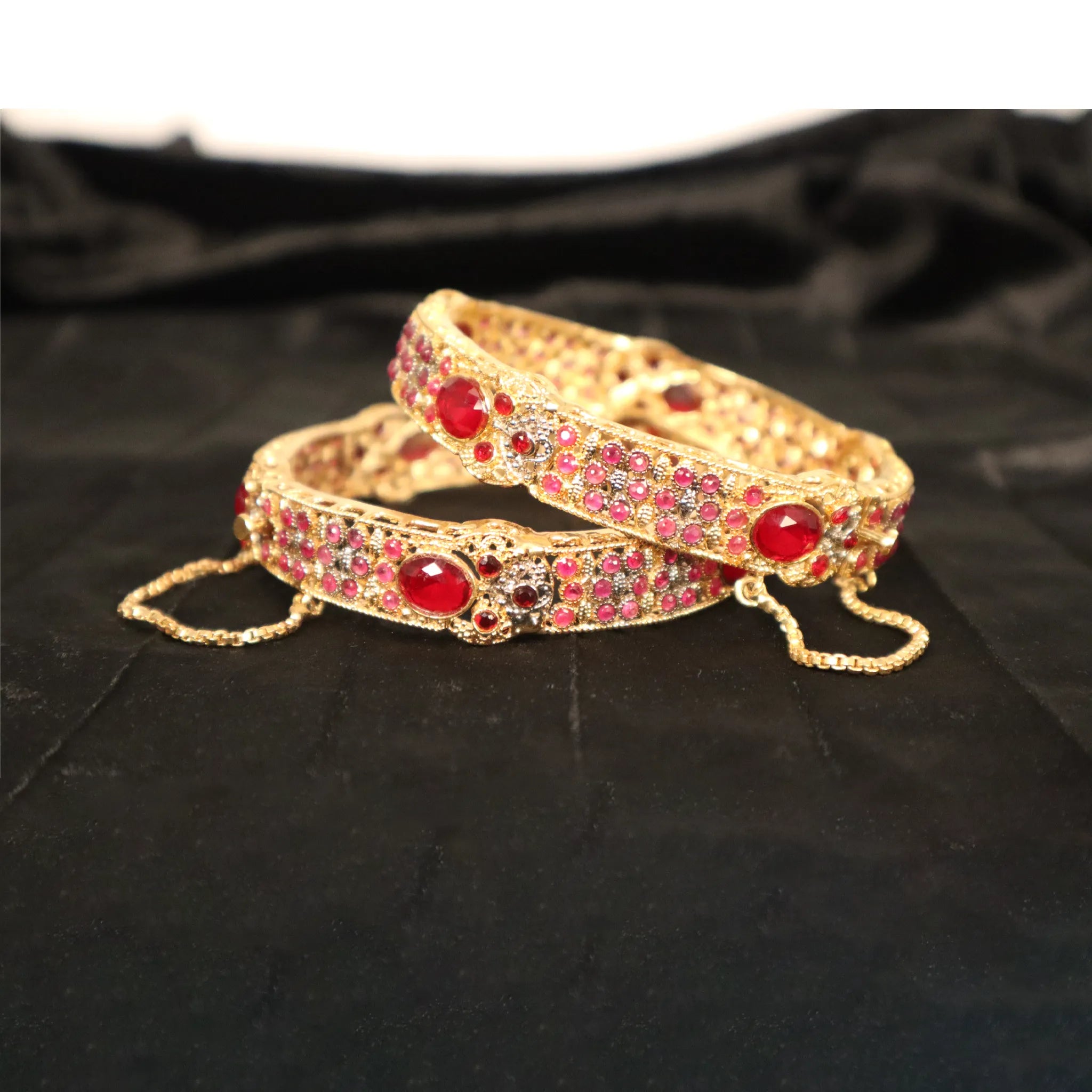 gold and pink combintion bangles