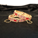 gold and pink combintion bangles