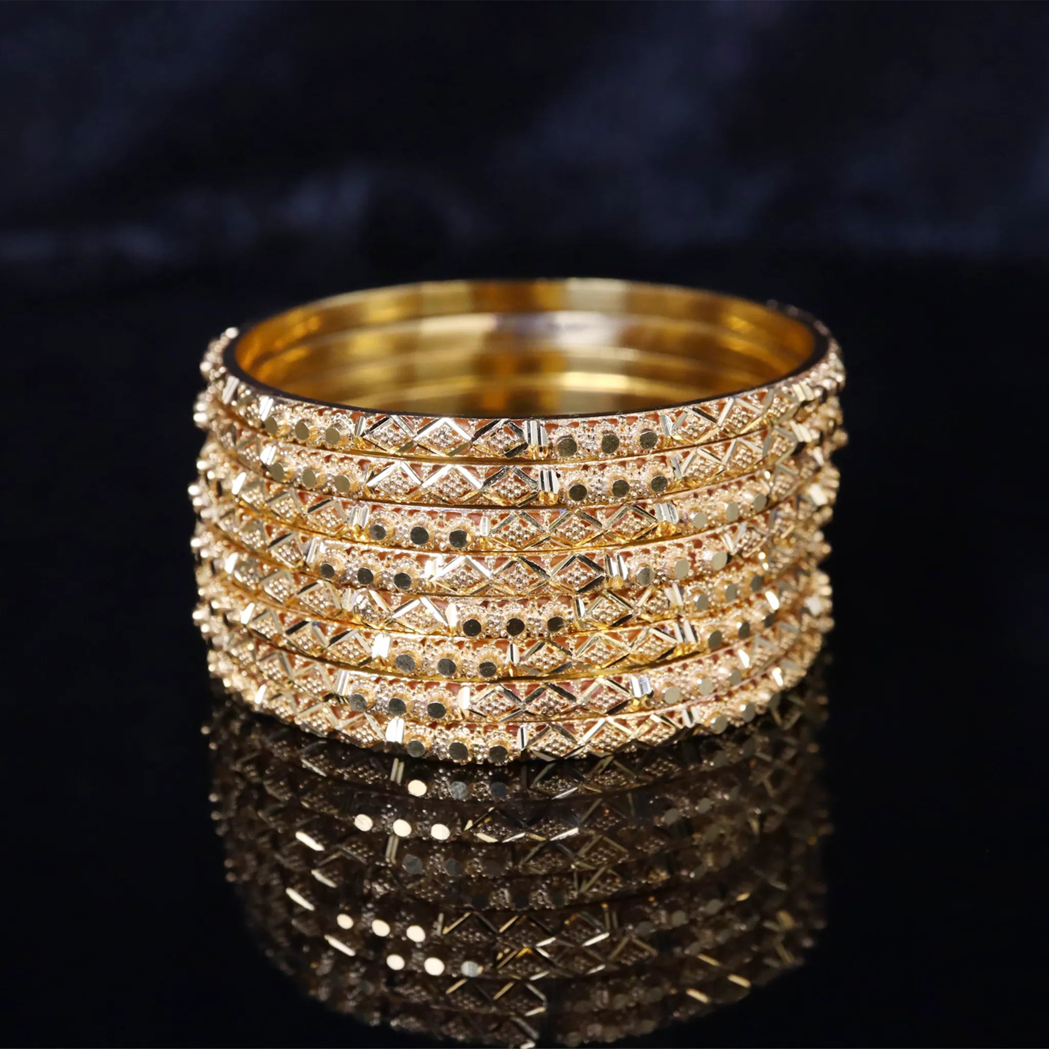 green stones bangles