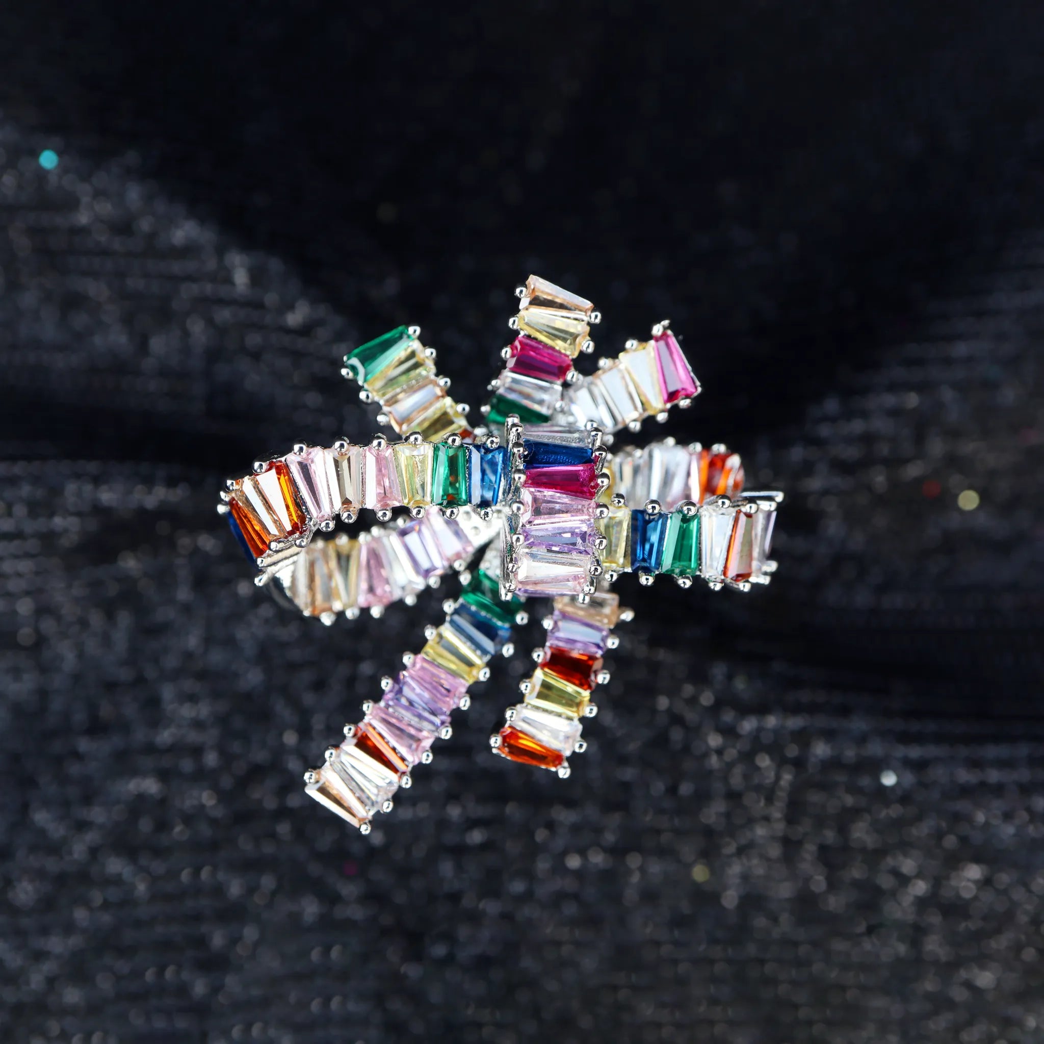 Multicolor Gemstone Bow Ring