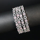 latest soft pink stone bangles for girls