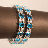 luxury bangles with aqua stones for sale