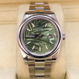 rolex datejust green palm motif 4