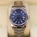 rolex oyster perpetual datejust blue wave pattern dial 3