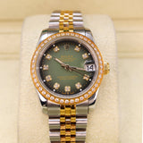 rolex oyster perpetual datejust gold and diamond accents3