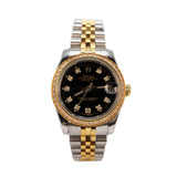 rolex oyster perpetual datejust gold diamond studded bezel 5
