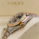 rolex oyster perpetual datejust gold diamond studded bezel 7
