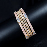 rosegold crystal bracelet set