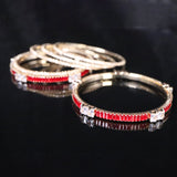 silver bangles with stones