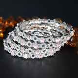 silver mettalic bangles with pretty stones for sale in sheikhupura