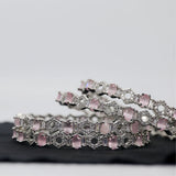 unique design bangles with pink stones
