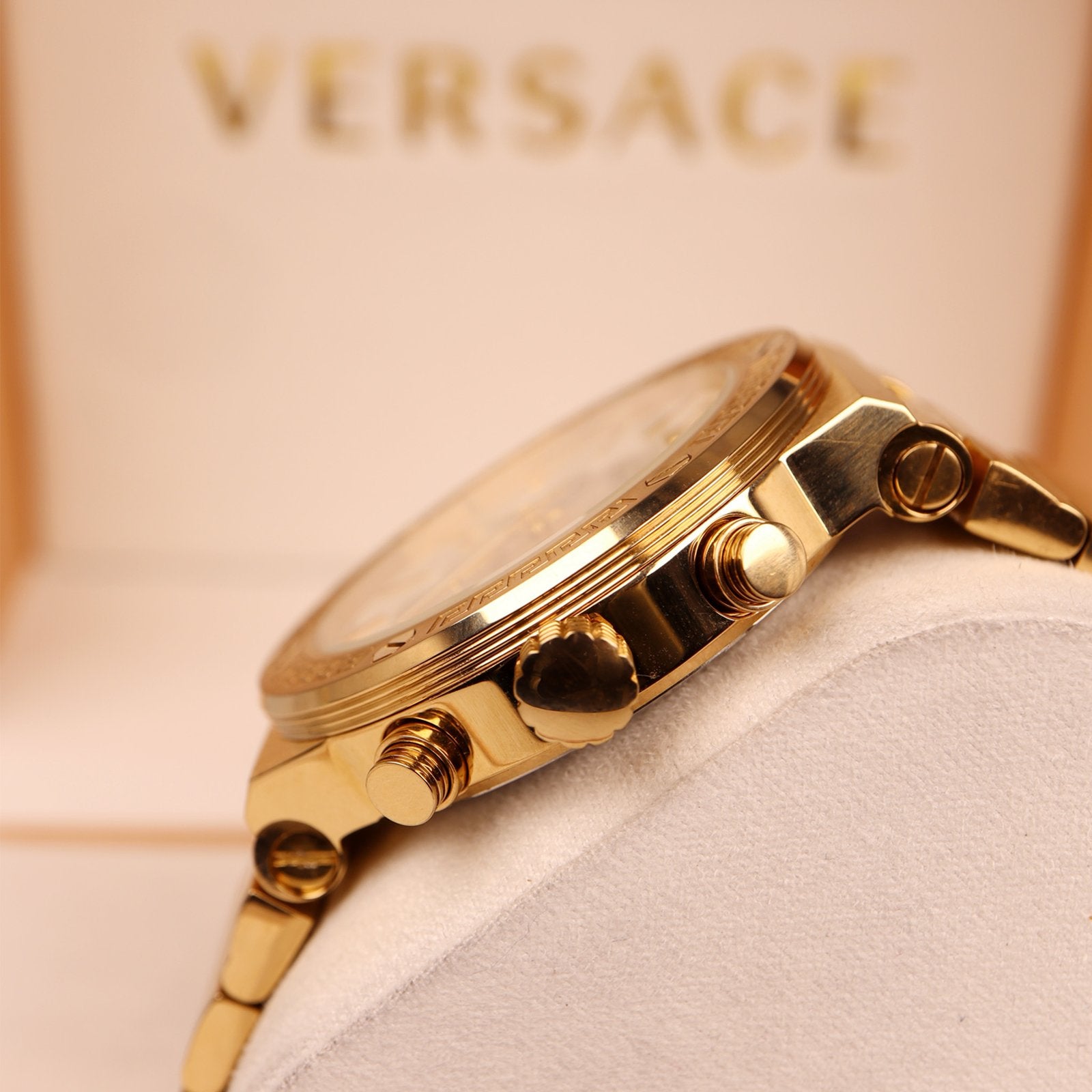 versace chronograph gold watch 8